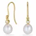 Ovale 7 - 8 mm aaa-graded ferskvandsperle brillantøreringe i 14 karat guld med diamanter