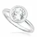 Blank rund zirkon ring i sølv