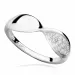 abstrakt hvid zirkon ring i rhodineret sølv