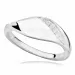 Elegant abstrakt hvid zirkon ring i rhodineret sølv