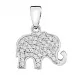 elefant zirkon vedhæng i rhodineret sølv