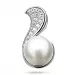 Elegant perle vedhæng i rhodineret sølv