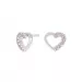 hjerte øreringe i sølv pink zirkon