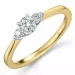 Diamantring i 14 karat guld.- og hvidguld 0,20 ct 0,10 ct