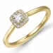 firkantet diamant ring i 14 karat guld 0,15 ct 0,06 ct
