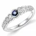 safir diamantring i 14 karat hvidguld 0,23 ct 0,33 ct