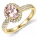 morganit diamantring i 14 karat guld 1,28 ct 0,53 ct