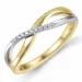 diamant ring i 14 karat guld.- og hvidguld 0,04 ct