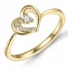 hjerte diamant ring i 14 karat guld 0,065 ct