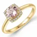 morganit diamantring i 14 karat guld 0,75 ct 0,10 ct