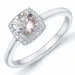morganit diamantring i 14 karat hvidguld 0,75 ct 0,10 ct