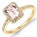 morganit diamantring i 14 karat guld 1,70 ct 0,16 ct