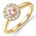 morganit diamantring i 14 karat guld 0,43 ct 0,22 ct