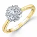 blomster diamant ring i 14 karat guld.- og hvidguld 0,20 ct 0,20 ct