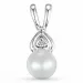 Perle diamantvedhæng i 14 karat hvidguld 0,007 ct