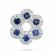 blomster safir diamantvedhæng i 14 karat hvidguld 0,31 ct 0,54 ct