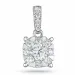 Rundt diamantvedhæng i 14 karat hvidguld 0,15 ct 0,18 ct