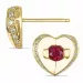 Hjerte rubin diamantøreringe i 14 karat guld med diamanter og rubiner 