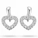 Hjerte diamant øreringe i 14 karat hvidguld med diamanter 