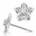 Blomster diamant ørestikker i 14 karat hvidguld med diamanter