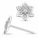 Blomster diamant øreringe i 14 karat hvidguld med diamanter og diamanter 