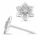 Blomster diamant øreringe i 14 karat hvidguld med diamanter og diamanter