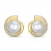 perle brillantøreringe i 14 karat guld med diamant 