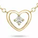 42 cm hjerte diamantvedhæng med halskæde i 14 karat guld 0,05 ct