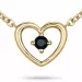 42 cm hjerte safir vedhæng med halskæde i 14 karat guld 0,07 ct
