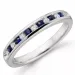 Safir brillantring i 14 karat hvidguld 0,17 ct 0,14 ct