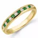 Smaragd diamantring i 14 karat guld 0,14 ct 0,14 ct