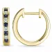 15 mm safir creoler i 14 karat guld med safir og diamant