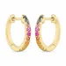 14 mm regnbuefarvede safir creoler i 14 karat guld med safir 