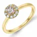 rund morganit diamantring i 14 karat guld 0,22 ct 0,15 ct