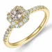 firkantet morganit brillantring i 14 karat guld 0,22 ct 0,246 ct