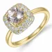 elegant firkantet morganit diamantring i 14 karat guld 0,98 ct 0,624 ct