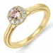 morganit diamantring i 14 karat guld 0,19 ct 0,15 ct