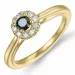 elegant sort diamant ring i 14 karat guld 0,20 ct 0,15 ct