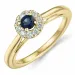 safir diamantring i 14 karat guld 0,306 ct 0,15 ct