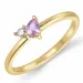 pink safir diamantring i 14 karat guld 0,04 ct 0,22 ct