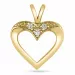 hjerte diamant vedhæng i 14 karat guld 0,041 ct