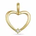hjerte diamant vedhæng i 14 karat guld 0,019 ct