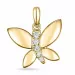 sommerfugle diamant vedhæng i 14 karat guld 0,05 ct