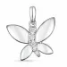 sommerfugle diamant vedhæng i 14 karat hvidguld 0,052 ct