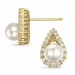 dråbe perle brillantøreringe i 14 karat guld med diamant 