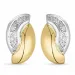 diamant øreringe i 14 karat guld og hvidguld med diamant 