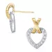 hjerte brillant øreringe i 14 karat guld og hvidguld med diamant 