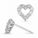 hjerte ørestikker i 14 karat hvidguld med diamant 