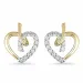hjerte diamant ørestikker i 14 karat guld og hvidguld med diamant 