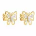 sommerfugle øreringe i 14 karat guld med rhodium med zirkon